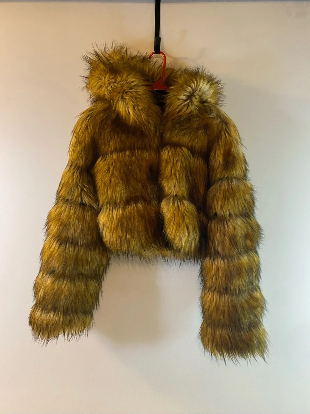 The AKIRA Label Gracelle Faux Fur Cropped Jacket Size XL